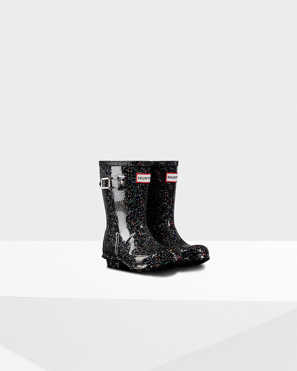 Galochas Hunter Criança Pretas - Original Little Giant Glitter - 65MEGHJXD